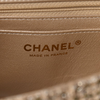 Chanel Tweed Quilted Mini Rectangular Flap Beige 6 of 9