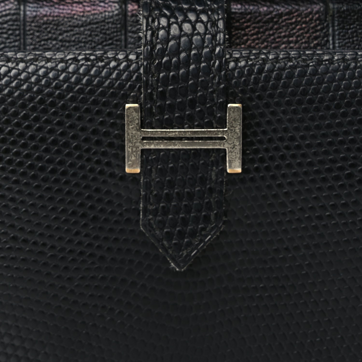Hermes Lizard Varanus Niloticus Bearn Gusset Wallet Black 7 of 7