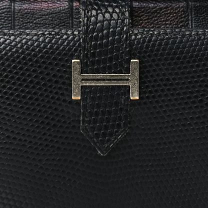 Hermes Lizard Varanus Niloticus Bearn Gusset Wallet Black 7 of 7