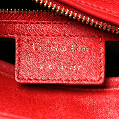 Christian Dior Lambskin Cannage Medium Lady Dior Red 6 of 14