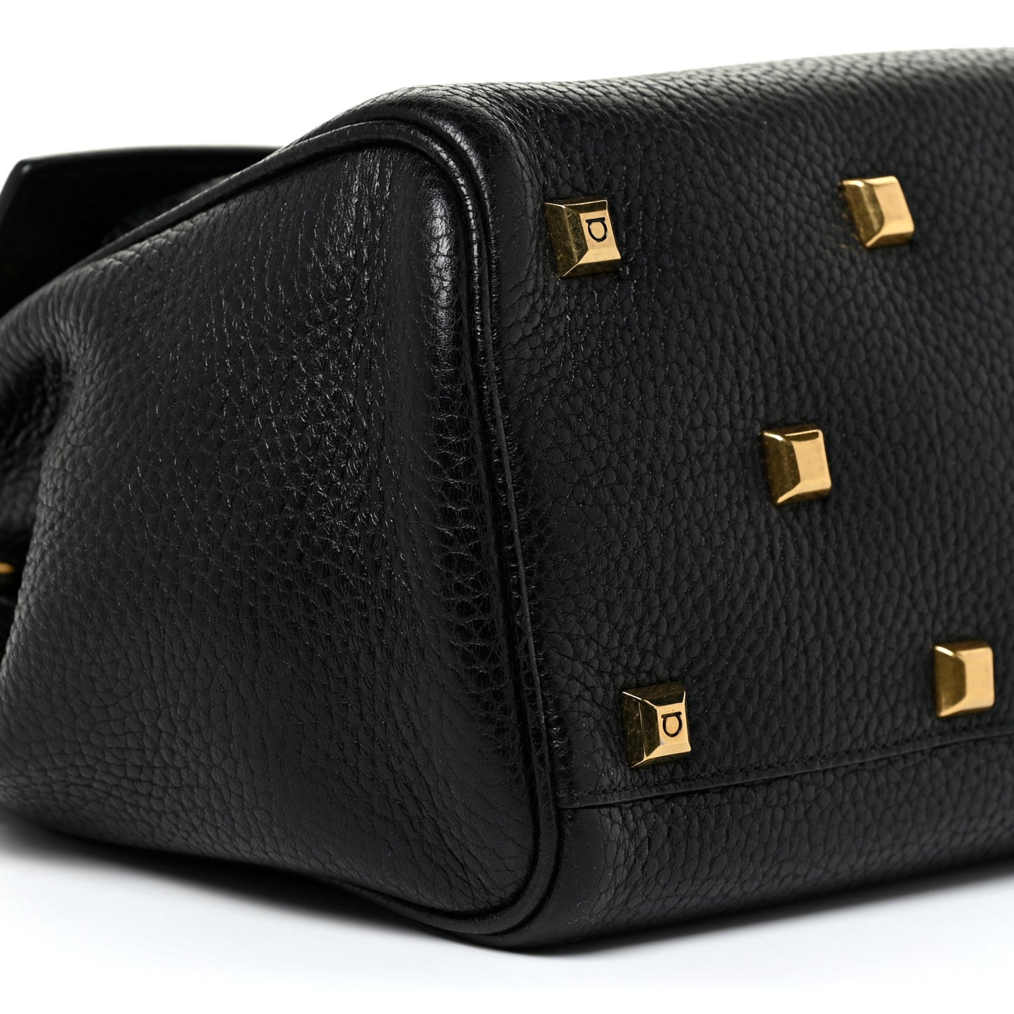 Hammered Calfskin Small Studio Rock Bag Black