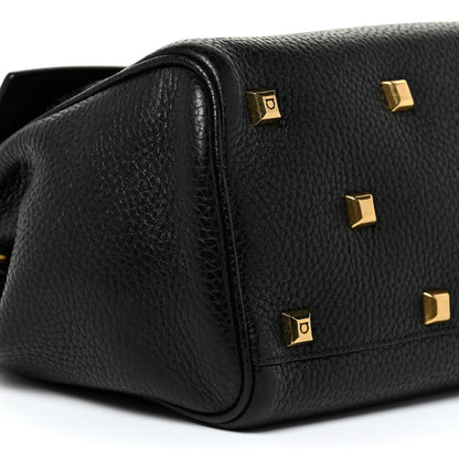 Salvatore Ferragamo Hammered Calfskin Small Studio Rock Bag Black 9 of 15