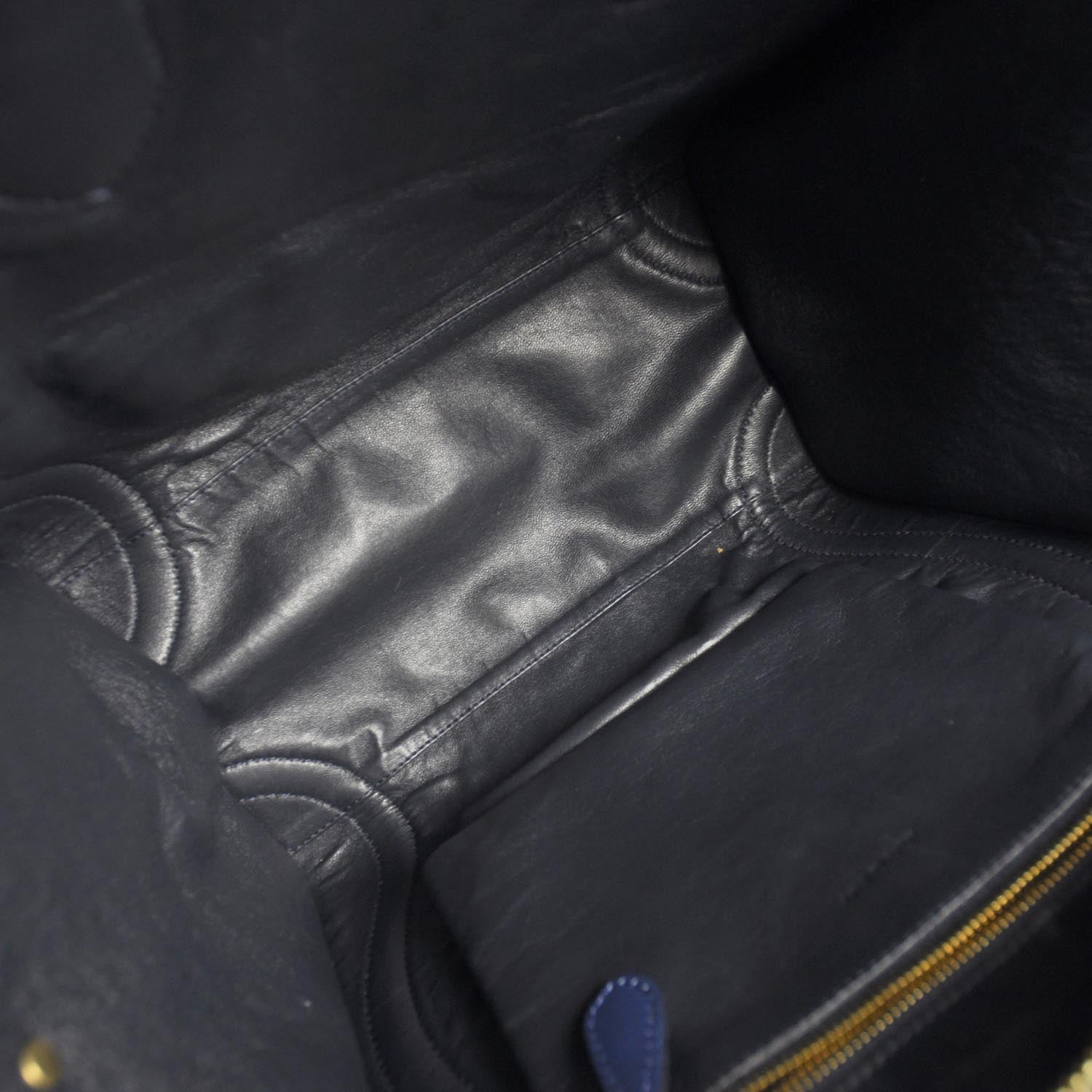 Celine Smooth Calfskin and Lambskin Mini Luggage Royal Blue 6 of 8