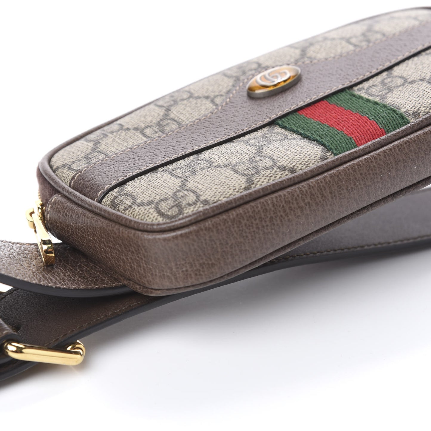 GG Supreme Monogram Ophidia Belted iPhone Case 75 30 Dark Brown