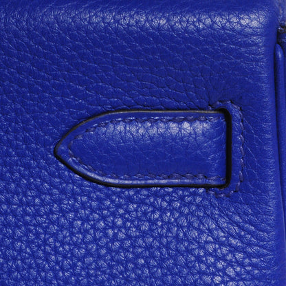 Hermes Taurillon Clemence Kelly Retourne 32 Bleu Electrique 2 of 24
