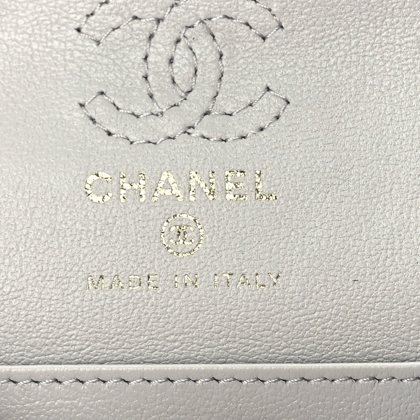 Lambskin Quilted Mini Flap Bag Charm With Hook  Grey