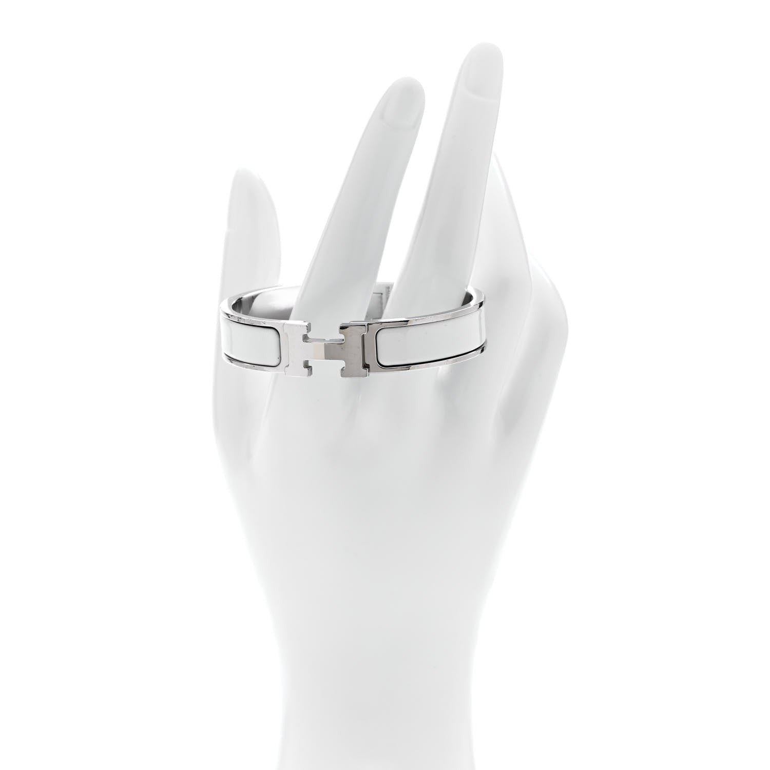 Hermes Enamel Narrow Clic Clac H Bracelet PM White 2 of 4