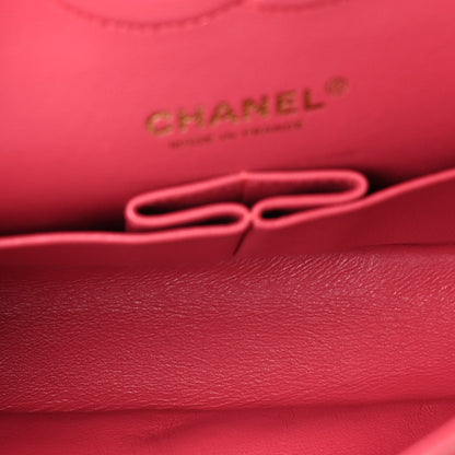 Chanel Lambskin Chevron Quilted Medium Double Flap  Pink 6 of 9