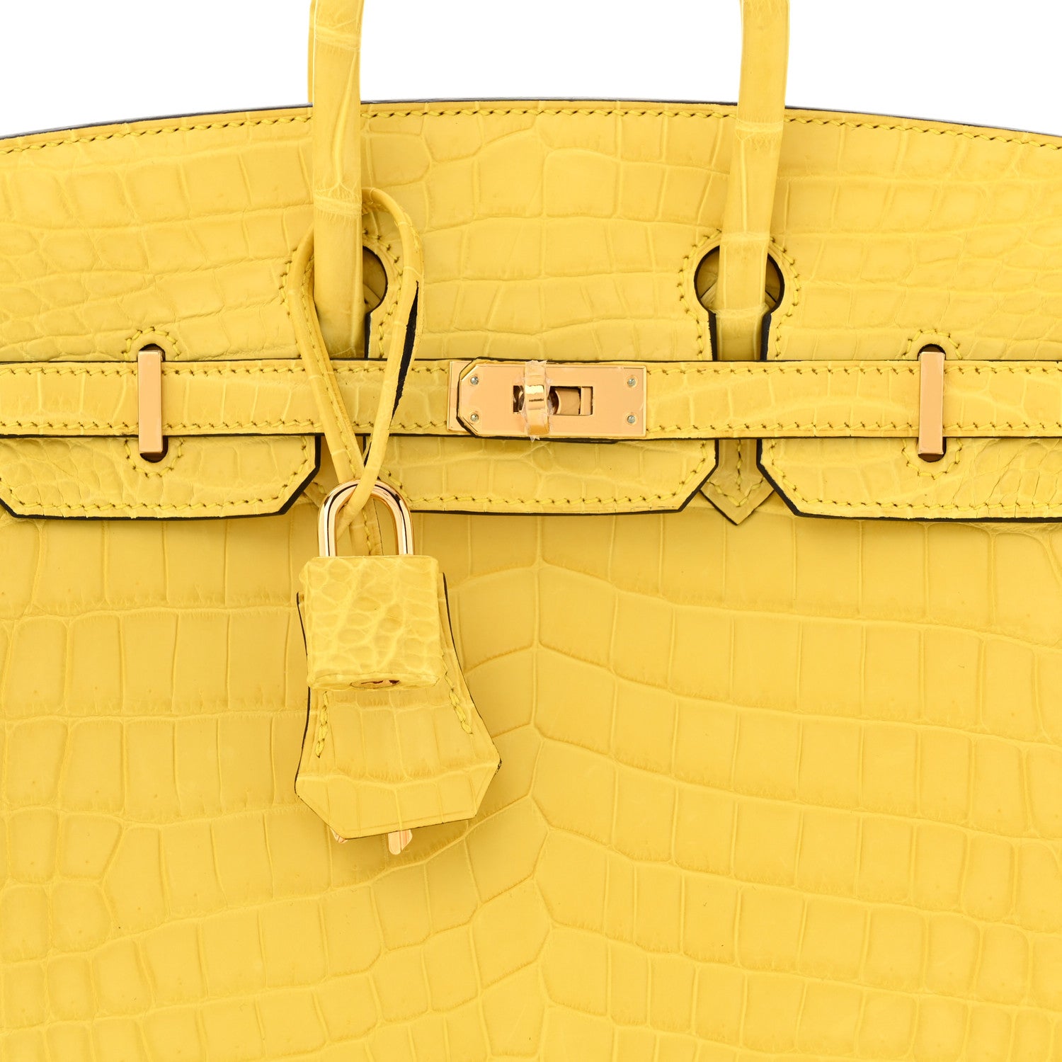 Hermes Matte Niloticus Crocodile Birkin 25 Mimosa 7 of 10