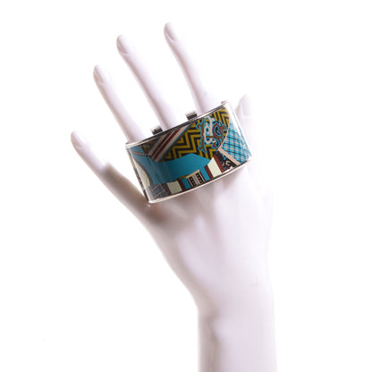 Hermes Enamel Printed Extra Wide Bracelet 62 2 of 5