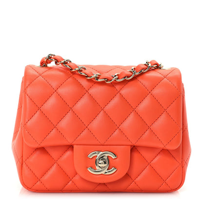 Chanel Lambskin Quilted Mini Square Flap Orange 2 of 10