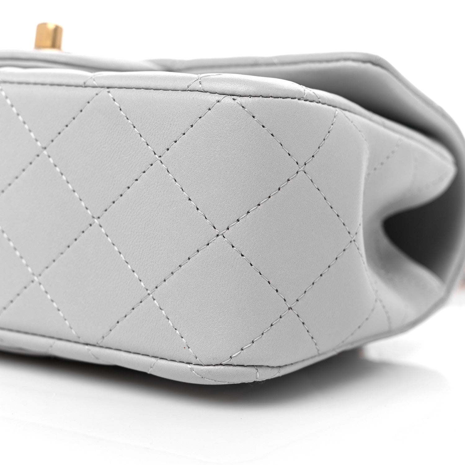 Chanel Lambskin Quilted Mini Top Handle Rectangular Flap Grey 9 of 9