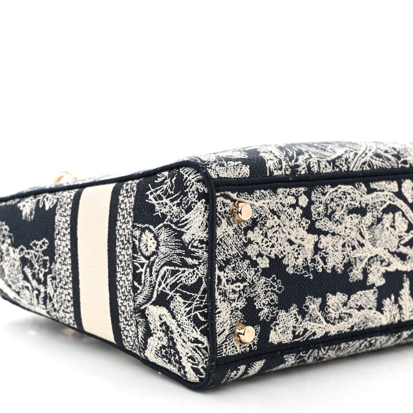 Canvas Toile De Jouy Reverse Embroidered Medium Lady D-Lite Navy