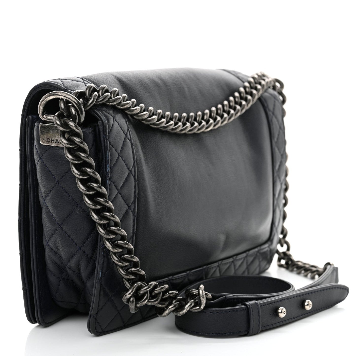 Calfskin New Medium Boy Reverso Flap Navy