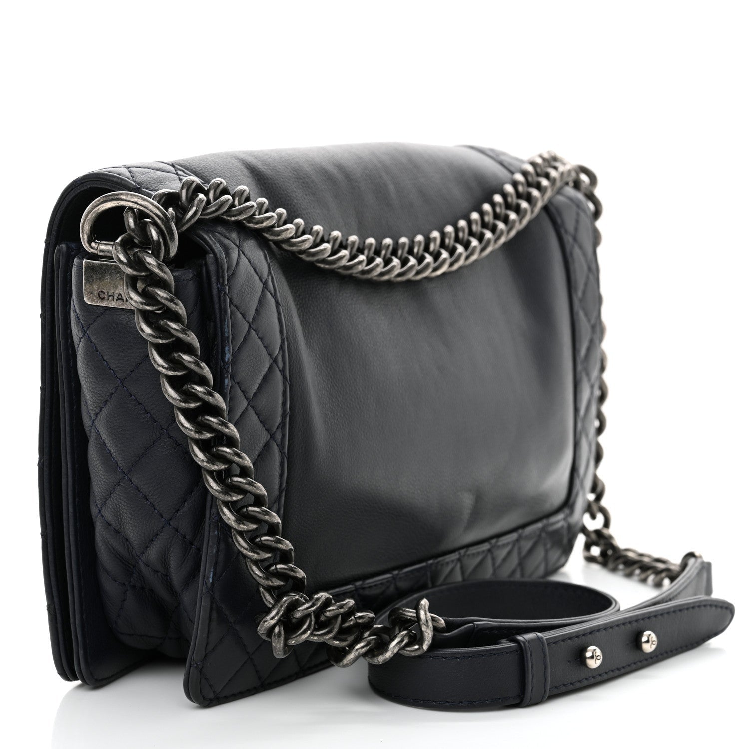 Chanel Calfskin New Medium Boy Reverso Flap Navy 3 of 7