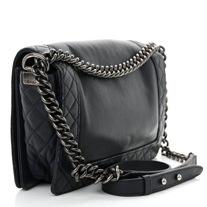 Chanel Calfskin New Medium Boy Reverso Flap Navy 3 of 7