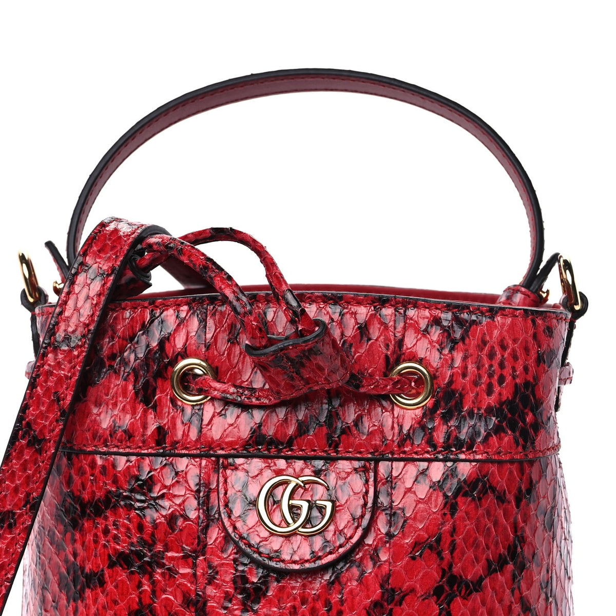 Python Ophidia Bucket Bag Red Black