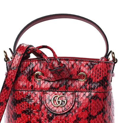 Gucci Python Ophidia Bucket Bag Red Black 6 of 8
