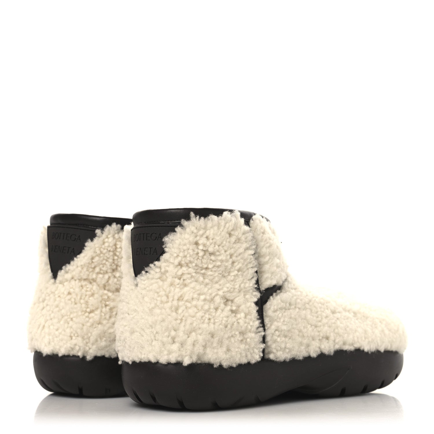 Bottega Veneta Shearling Snap Ankle Boots 40 White 5 of 8