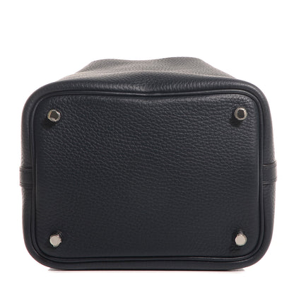 Hermes Taurillon Clemence Picotin Lock PM Bleu Ocean 7 of 12