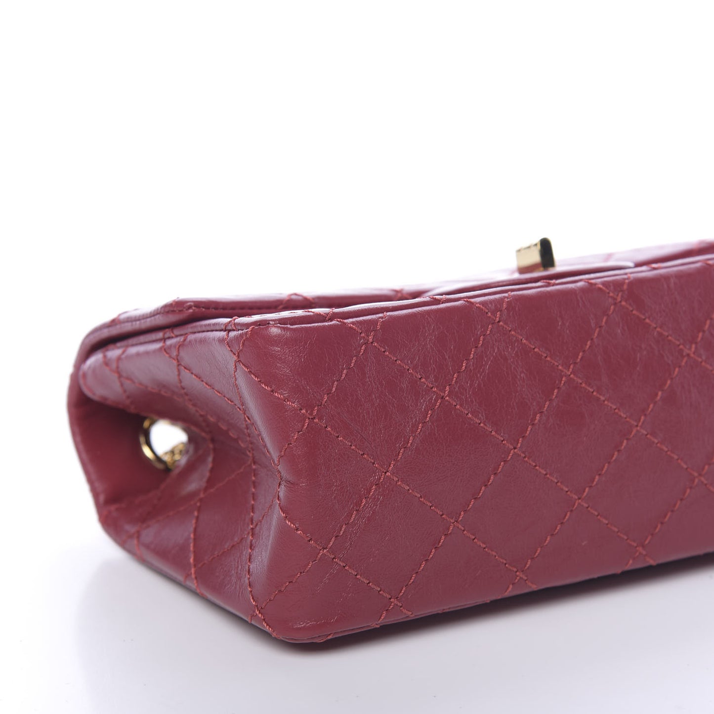 Aged Calfskin Quilted 2.55 Reissue Mini Flap Red