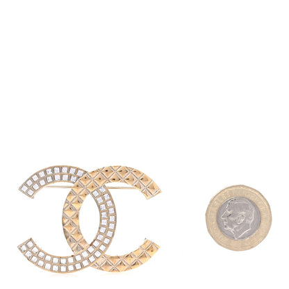 Chanel Baguette Crystal Quilted CC Brooch  Gold 2 of 4