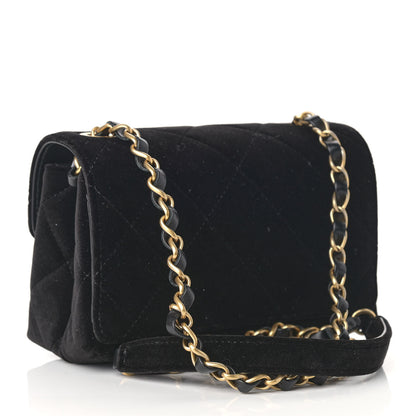 Chanel Velvet Strass Diamond Lock Flap Black 3 of 9