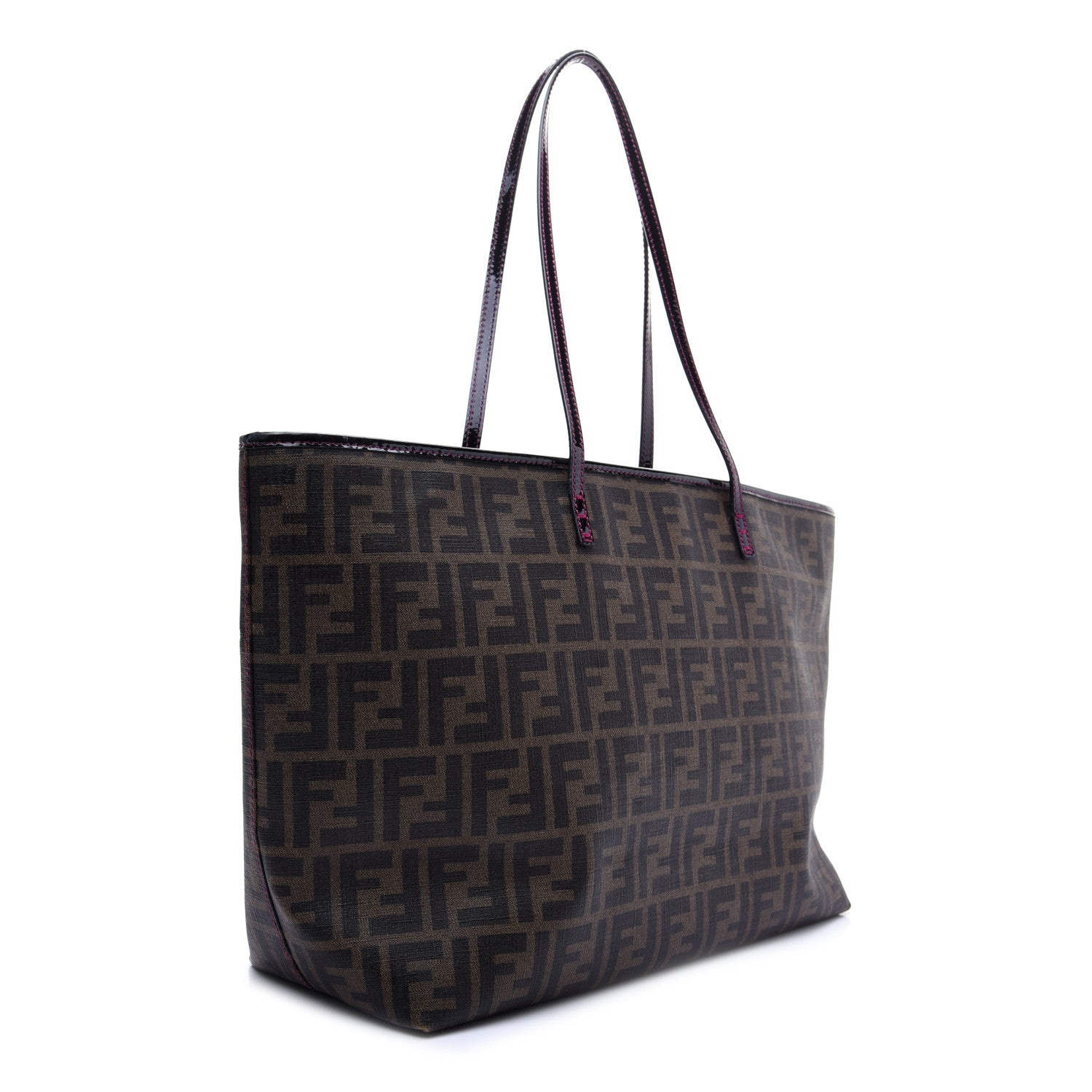 Fendi Zucca Spalmati Clover Lady Bug Roll Tote Tobacco 3 of 11