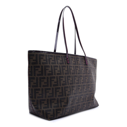 Fendi Zucca Spalmati Clover Lady Bug Roll Tote Tobacco 3 of 11