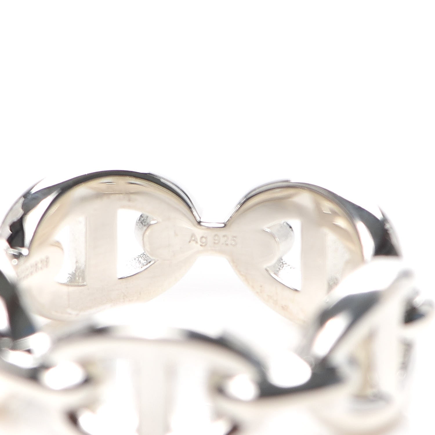 Hermes Sterling Silver PM Chaine d'Ancre Enchainee Band Ring 51 5.75 5 of 7