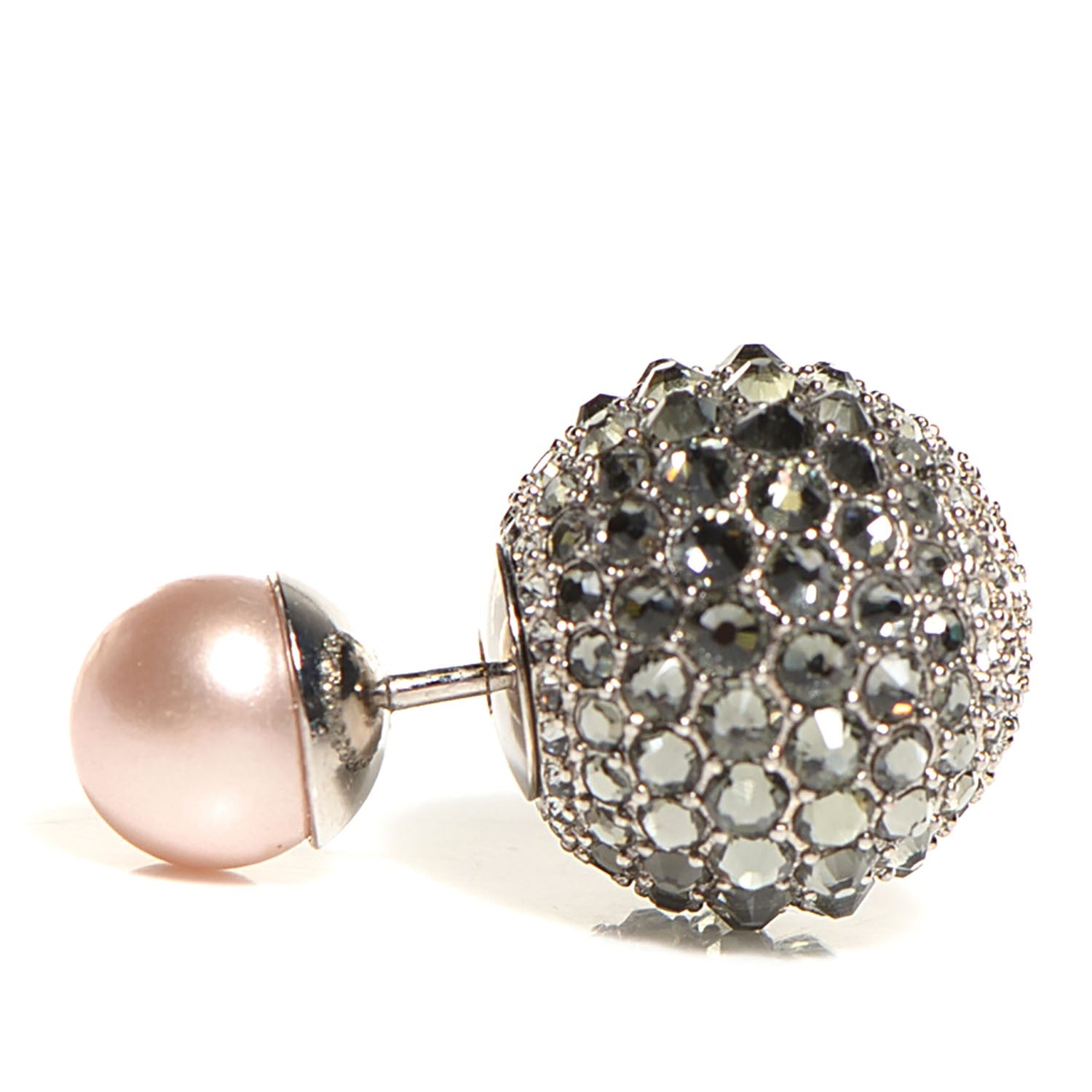 Christian Dior Crystal Mise En Dior Tribal Earrings Grey Pink 2 of 4