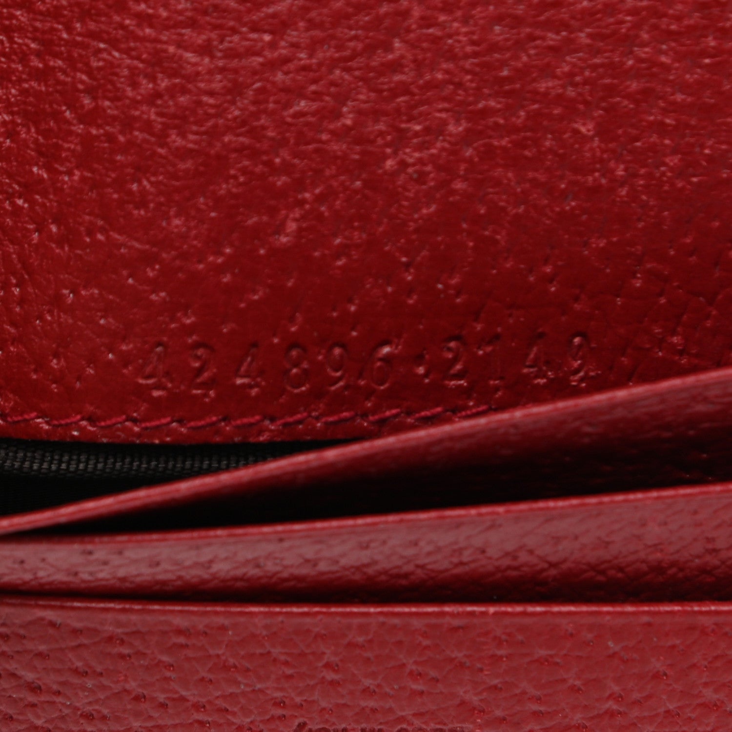 Gucci GG Supreme Monogram Tian Card Case Beige Multicolor Red 7 of 9