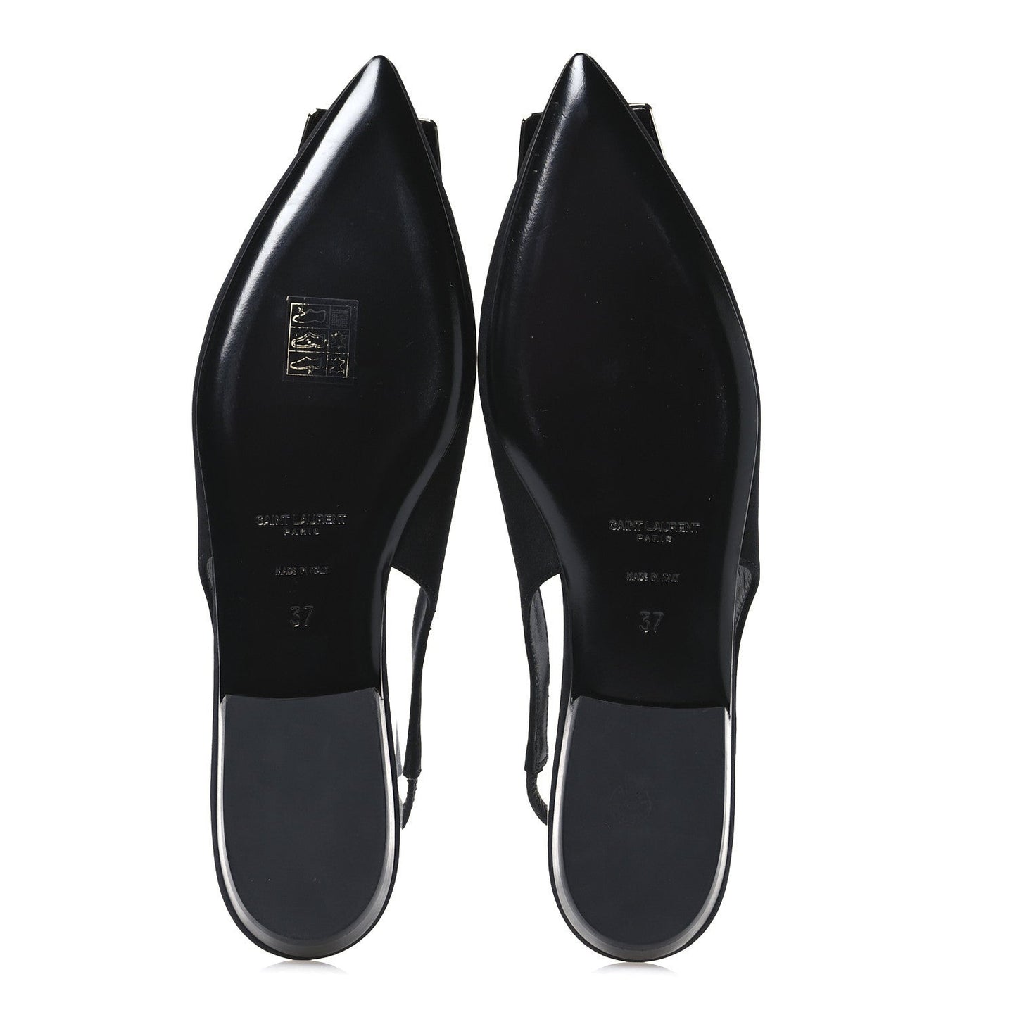 Crepe De Chine Vivi 10 Plate Slingback Flats 37 Black