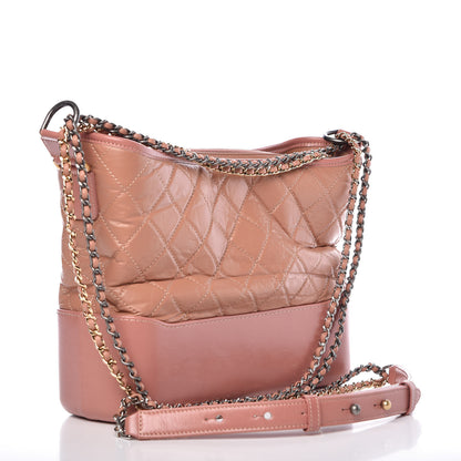 Chanel Aged Calfskin Quilted Medium Gabrielle Hobo Pink 3 of 13