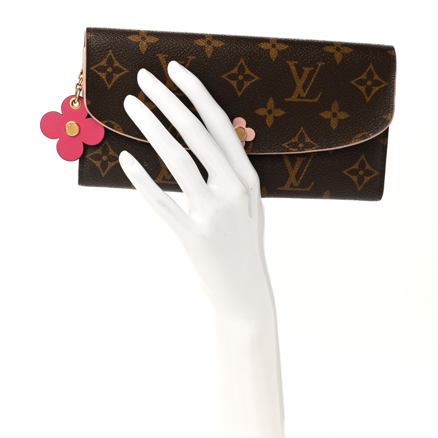 Louis Vuitton Monogram Bloom Flower Emilie Wallet Fuchsia 2 of 9