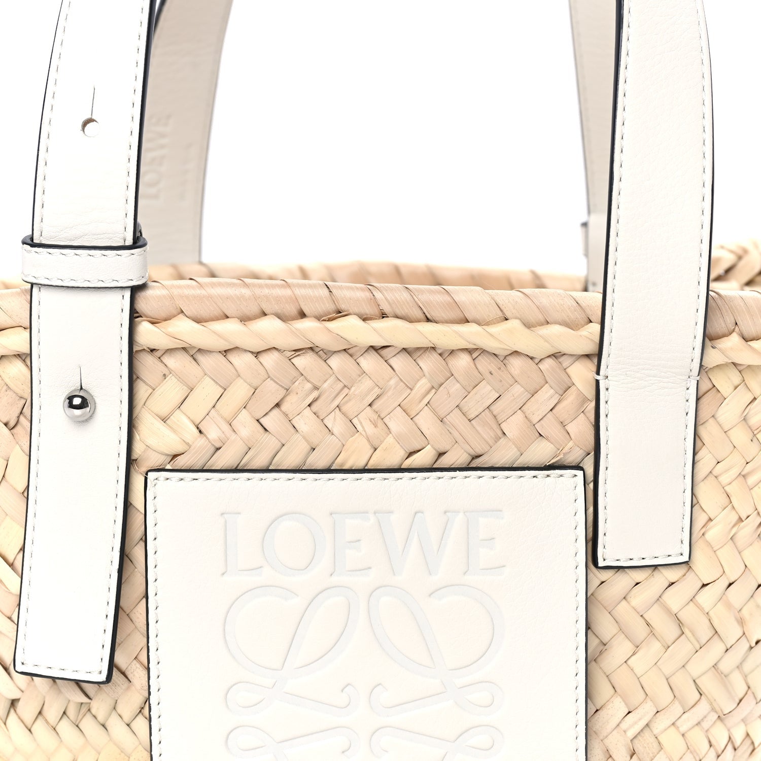 Loewe Raffia Mini Basket Tote Bag Natural White Natural white 7 of 9