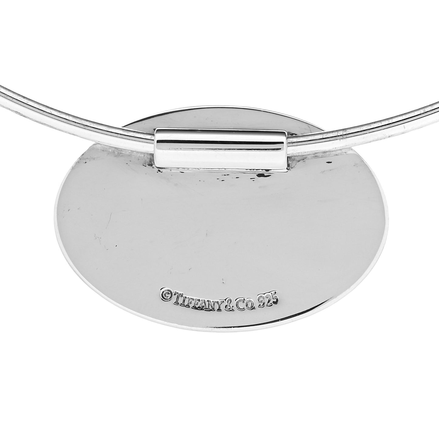 Sterling Silver Oval Tag Wire Necklace