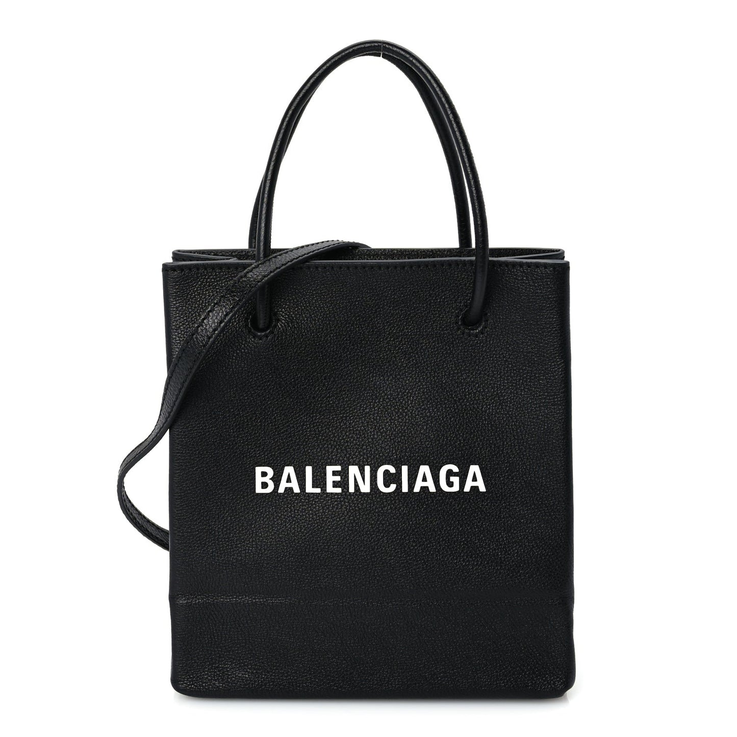Calfskin Logo XXS Shopping Tote Black