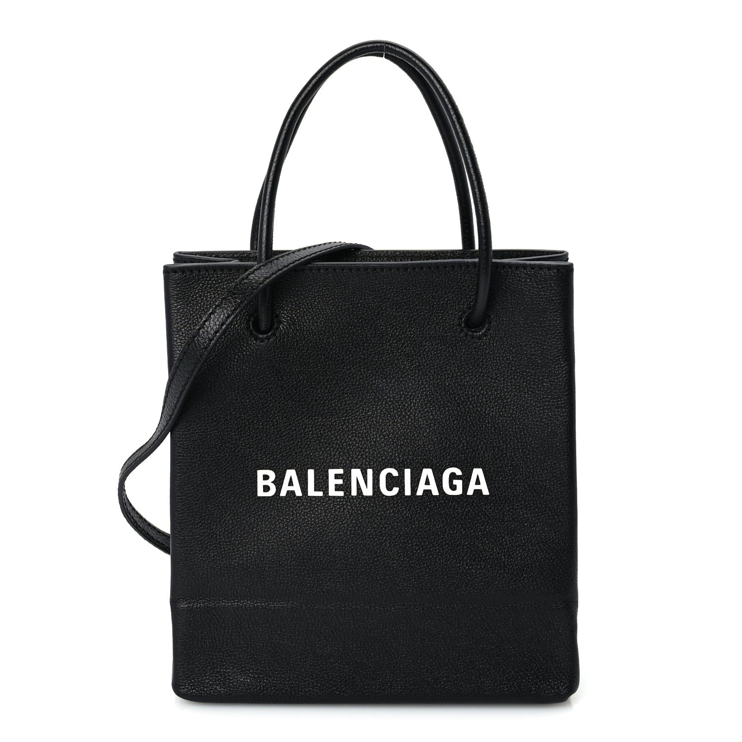 Balenciaga Calfskin Logo XXS Shopping Tote Black 1 of 8