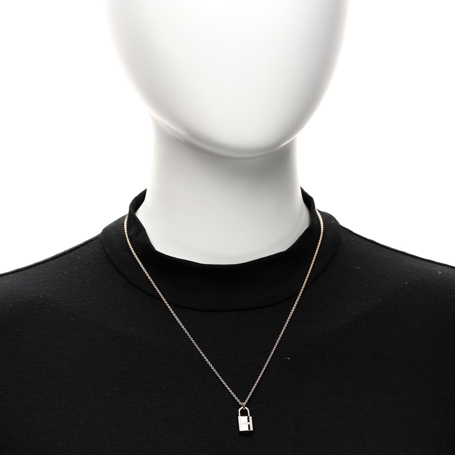 Hermes 18K Rose Gold Diamond Amulettes Cadenas Pendant Necklace 2 of 6