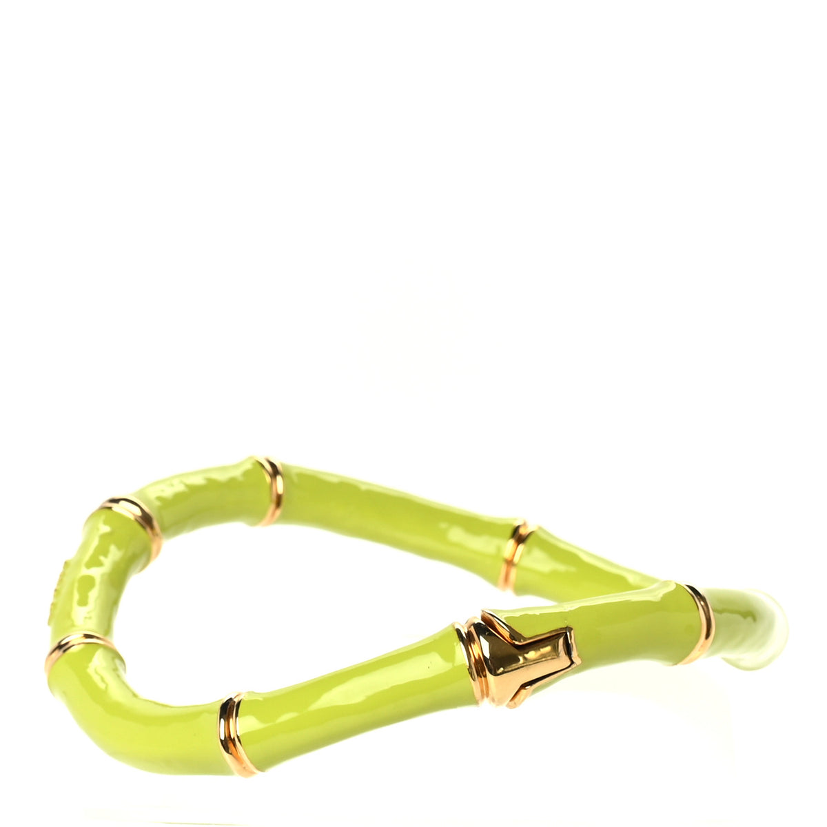 Gucci Metal Enamel Bamboo Choker Necklace Green 2 of 4