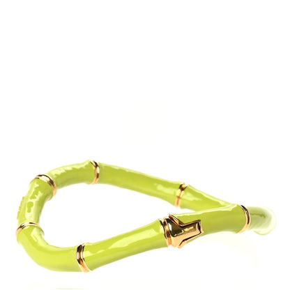 Gucci Metal Enamel Bamboo Choker Necklace Green 2 of 4