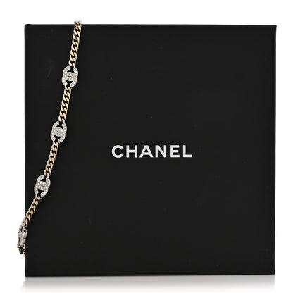 Chanel Crystal Chain CC Link Choker Gold Silver 5 of 5