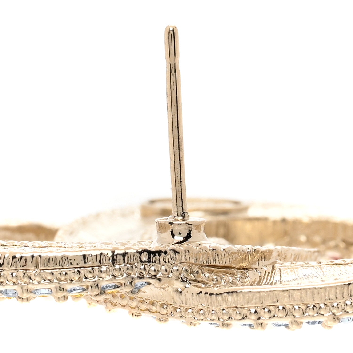 Chanel Crystal CC Earrings Gold Multicolor 4 of 4