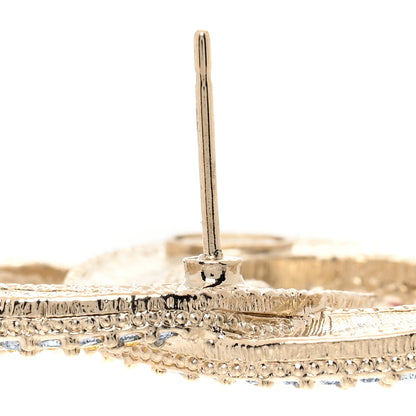 Chanel Crystal CC Earrings Gold Multicolor 4 of 4