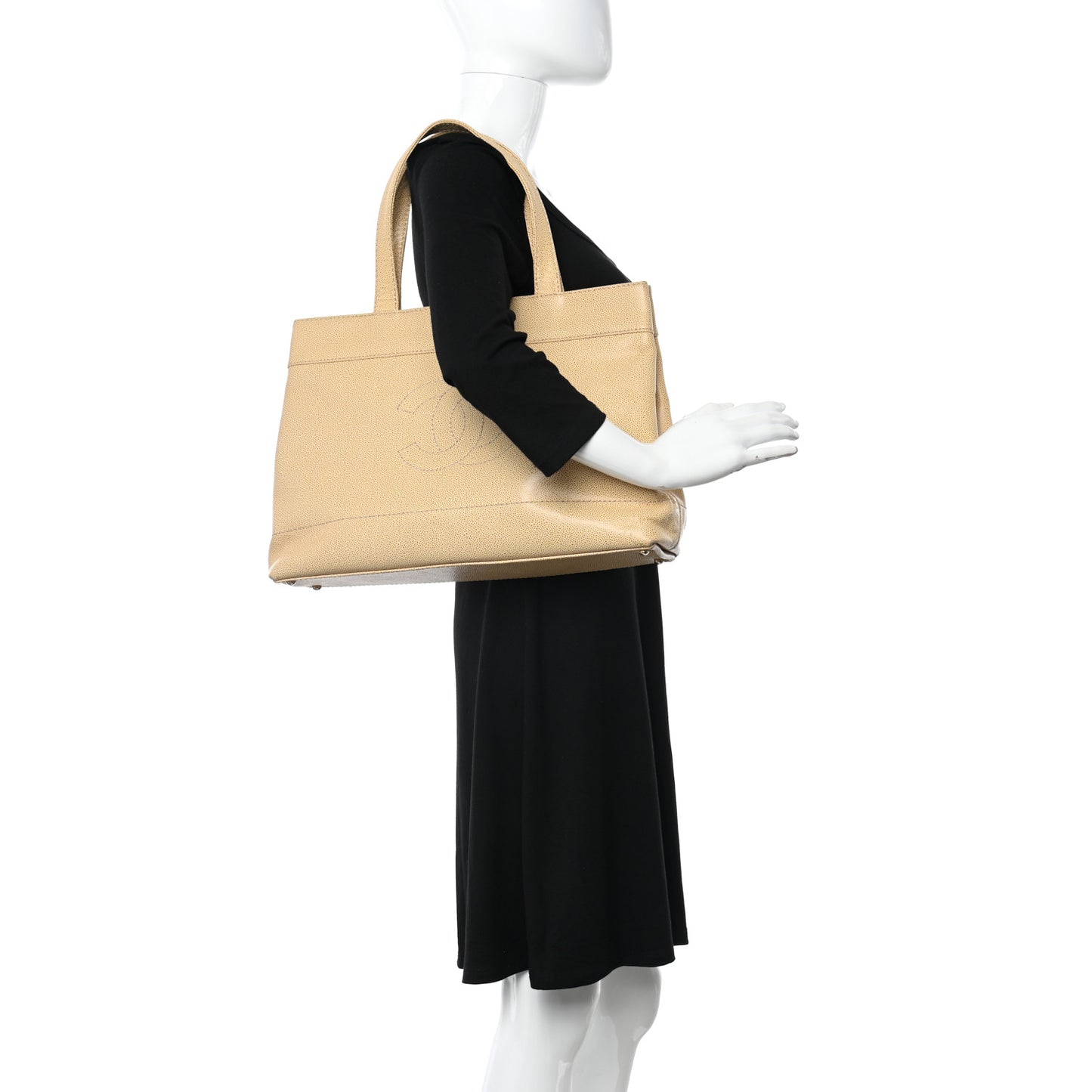 Caviar CC Tote Beige