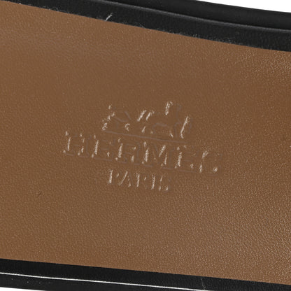 Hermes Box Calfskin Oran Sandals 38 Black 8 of 8