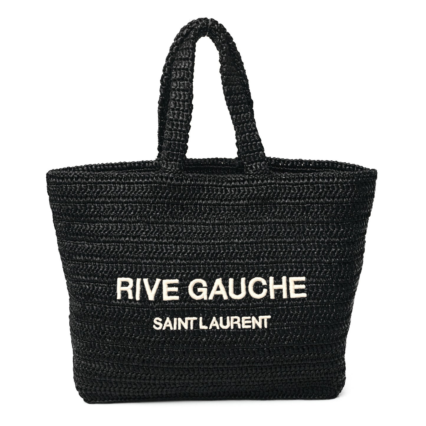 Raffia Rive Gauche Tote Black