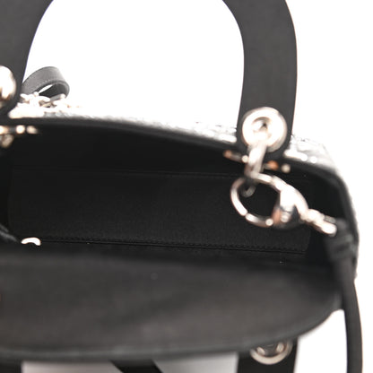 Christian Dior Satin Crystal Cannage Mini Lady Dior Black 4 of 9