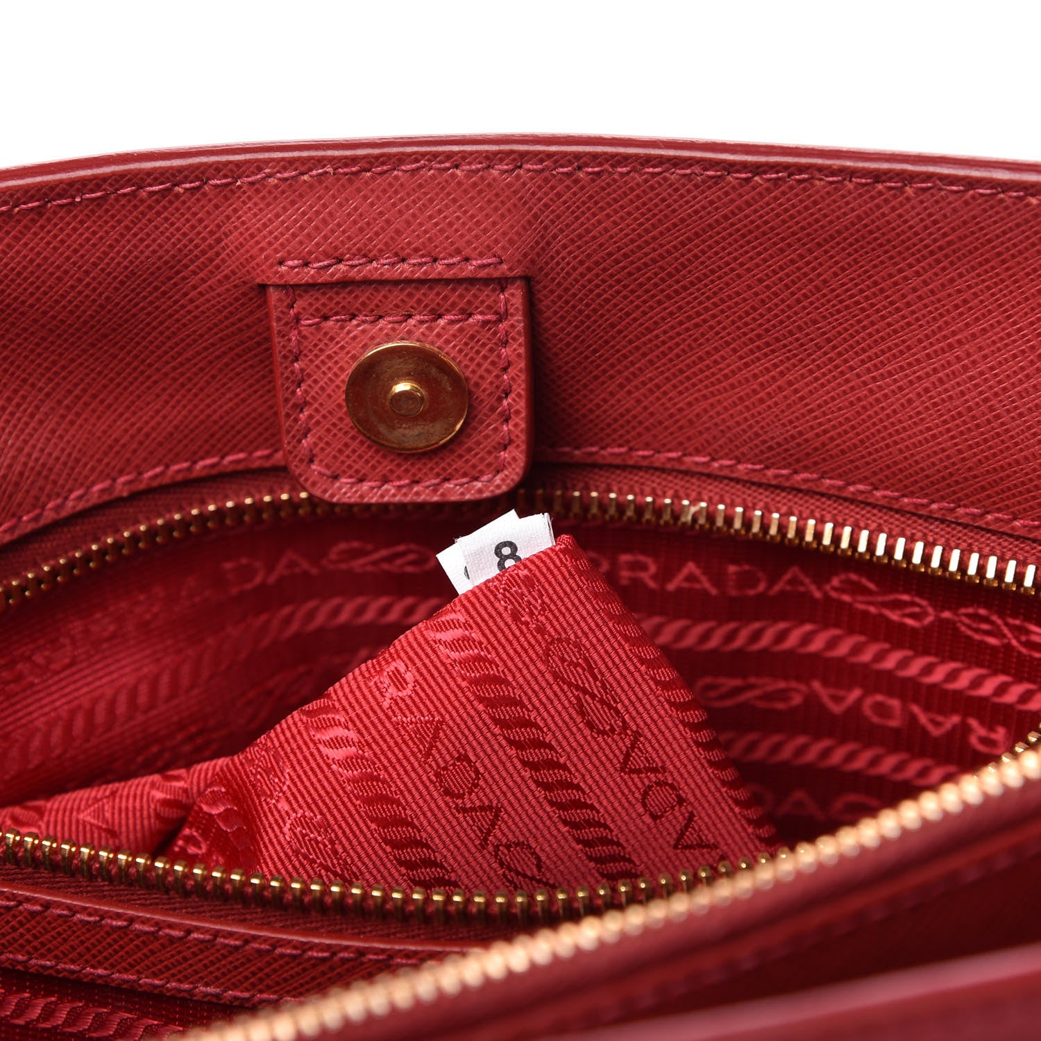 Prada Saffiano Lux Medium Tote Fuoco 9 of 10